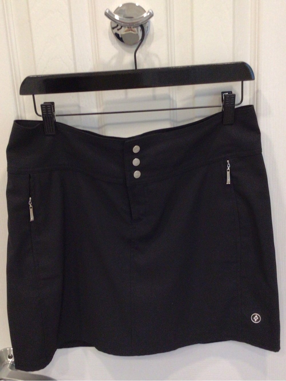 Jofit Black Athletic Skort with Front Snap Detail